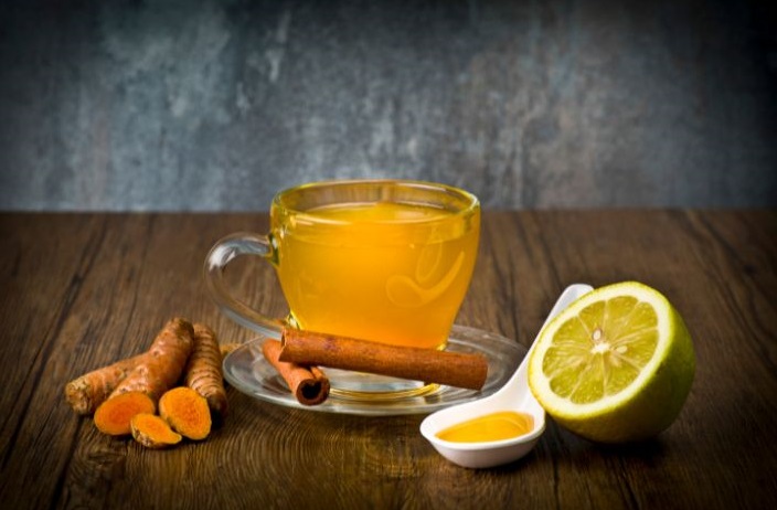 A cup full of Healthy Turmeric Tea