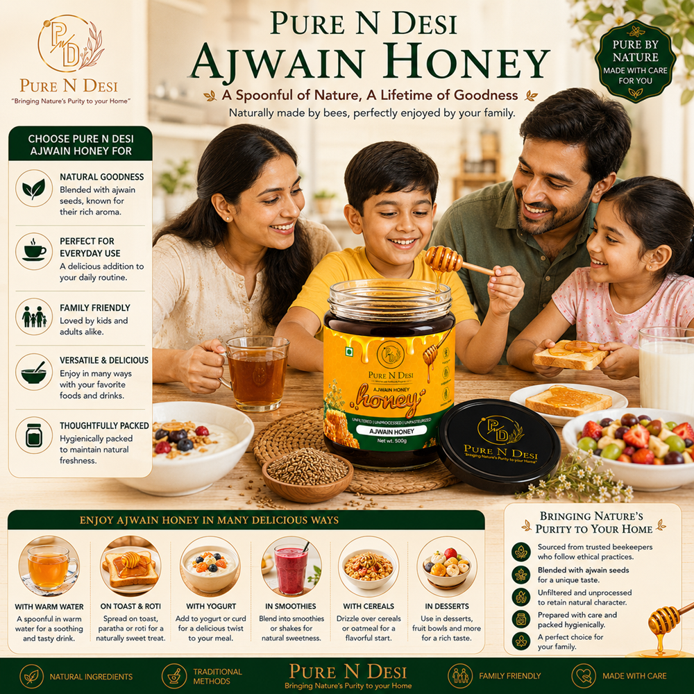 Pure N desi Honey Uses in daily routine by a family