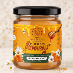 Pure N Desi Multifloral Honey 250g Glass Jar